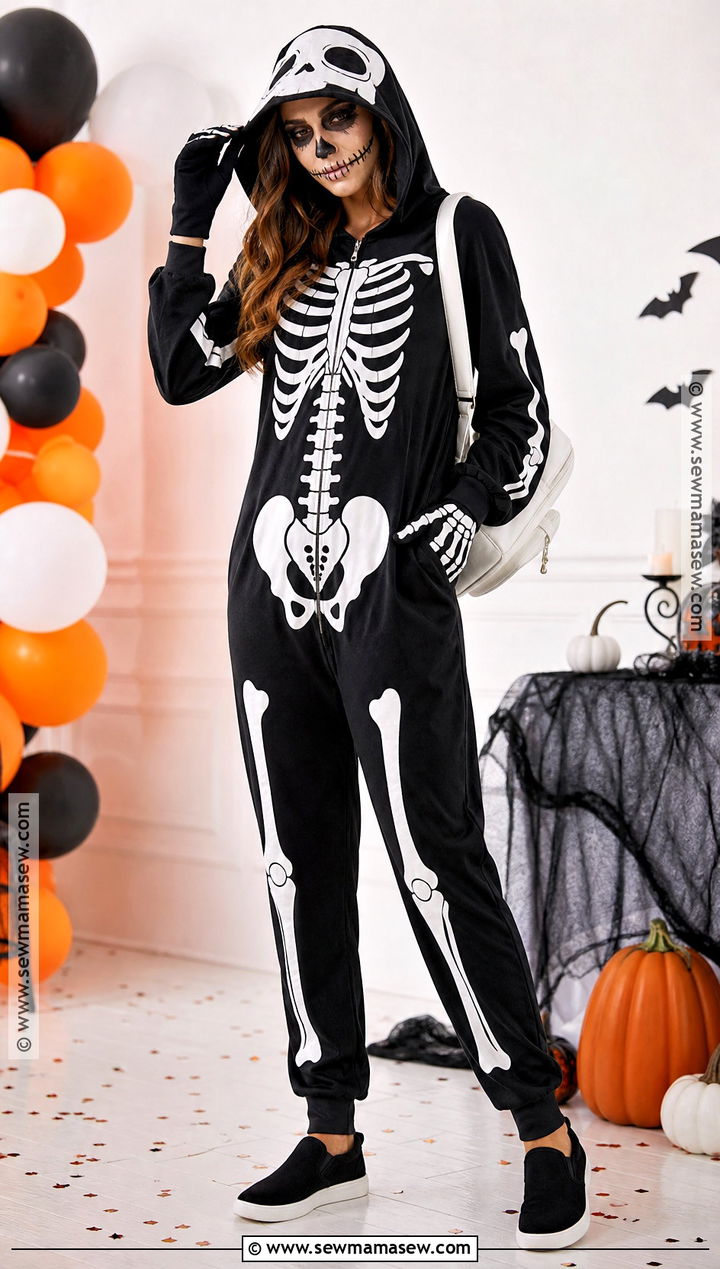 Skeleton Onesie With Hood - 30 skeleton clothes