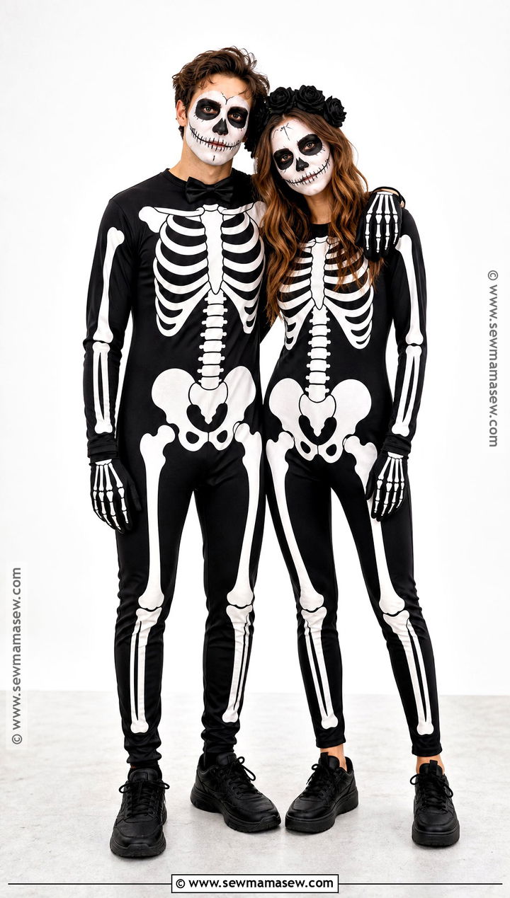 Skeleton Pair Costume - 40 halloween costumes for two