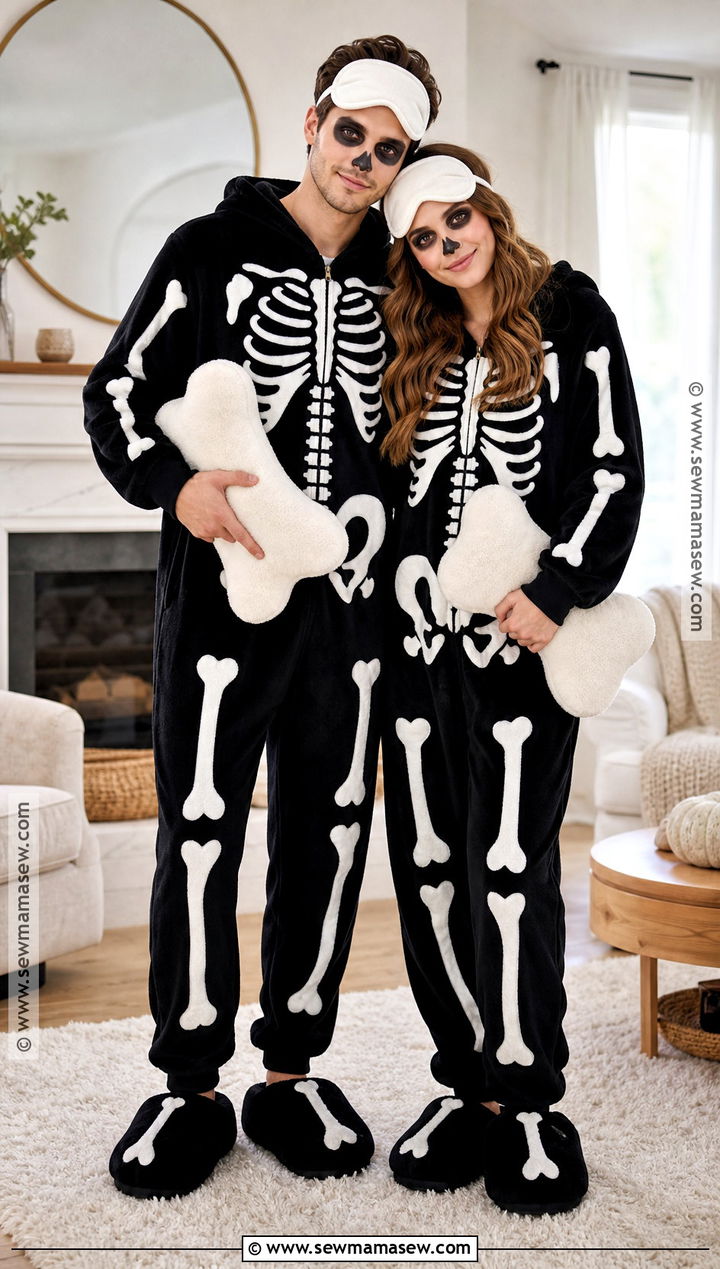 Skeleton Pajama Couple Costume - 30 Skeleton Couple Costume Ideas