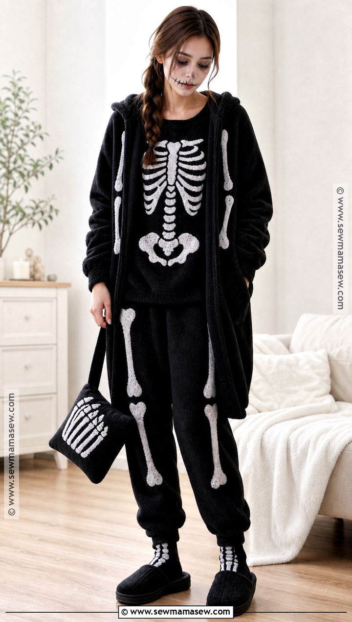 Skeleton Pajama Set Costume - 30 skeleton clothes