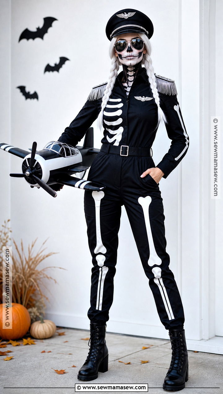 Skeleton Pilot Costume - 30 Pilot Costume Ideas for Women