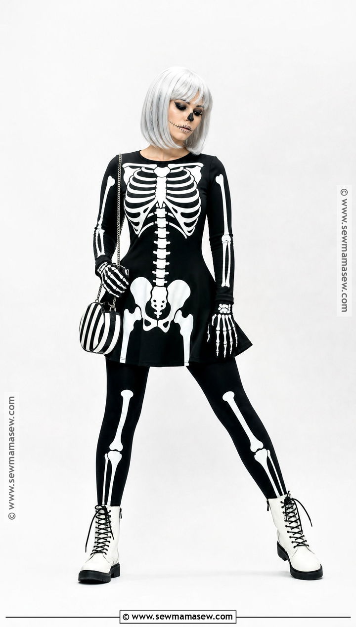 Skeleton Print Halloween Dress - 30 halloween dress ideas