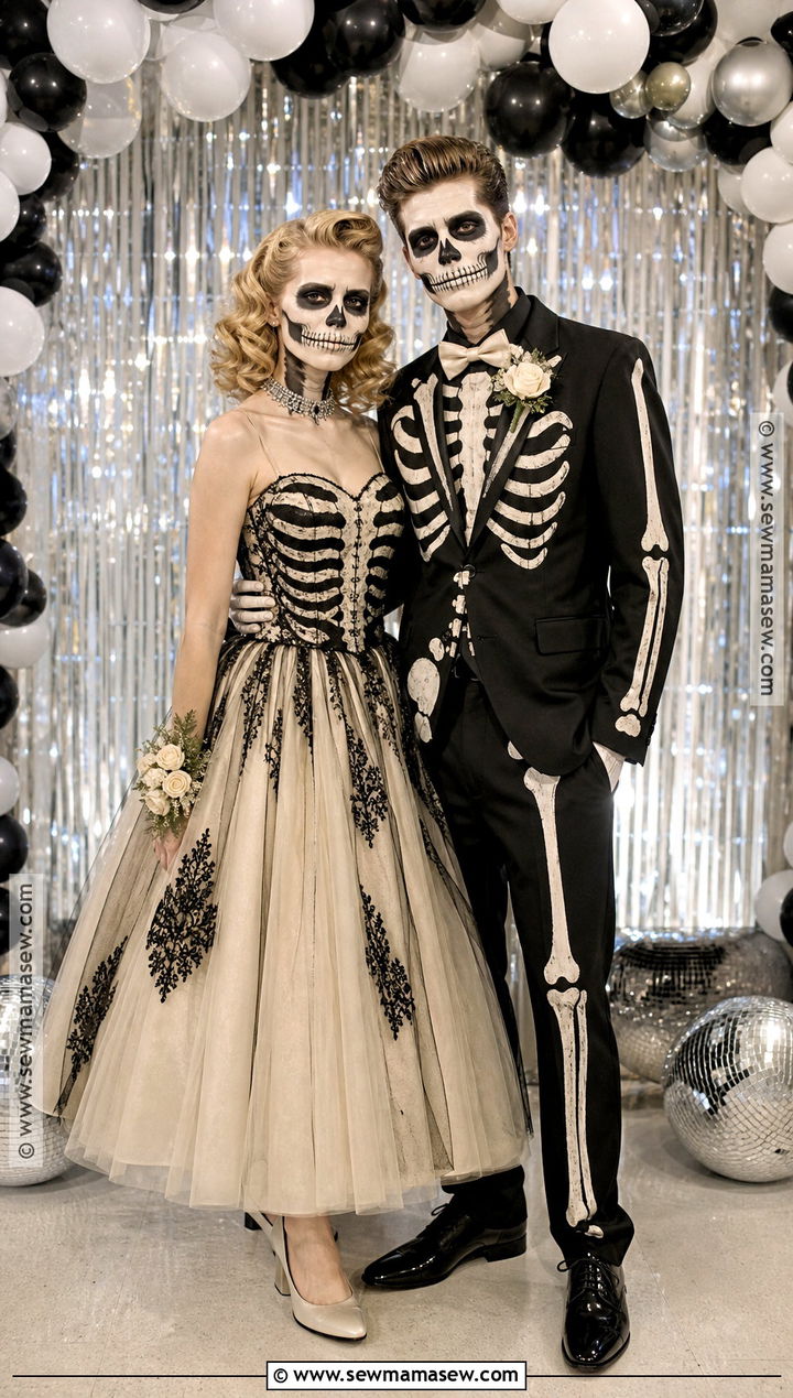 Skeleton Prom Couple Costume - 30 Skeleton Couple Costume Ideas