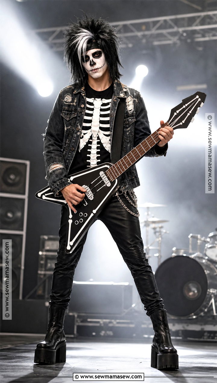 Skeleton Rock Star Costume - 35 Alternative Halloween Costumes