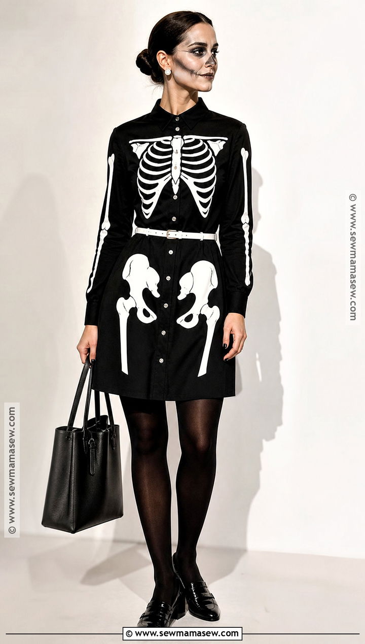 Skeleton Shirt Dress Costume - 35 skeleton dress ideas