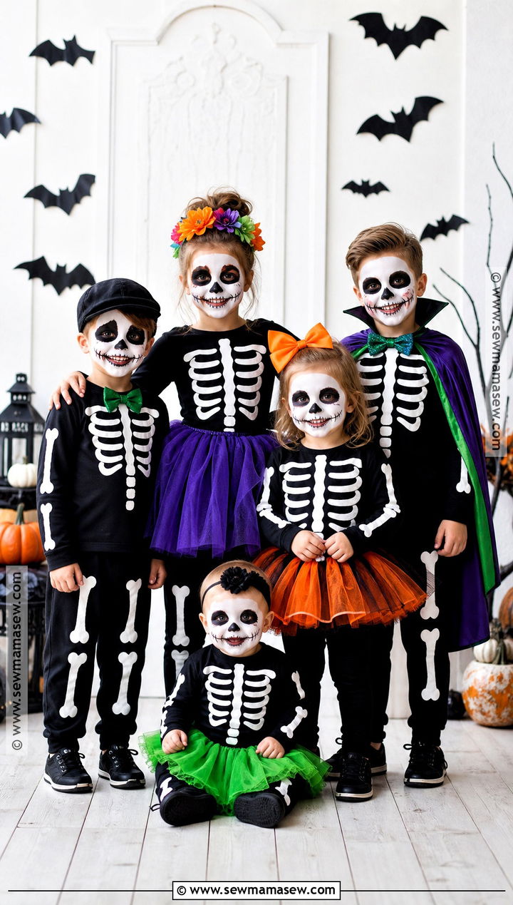 Skeleton Sibling Costume - 40 sibling halloween costumes