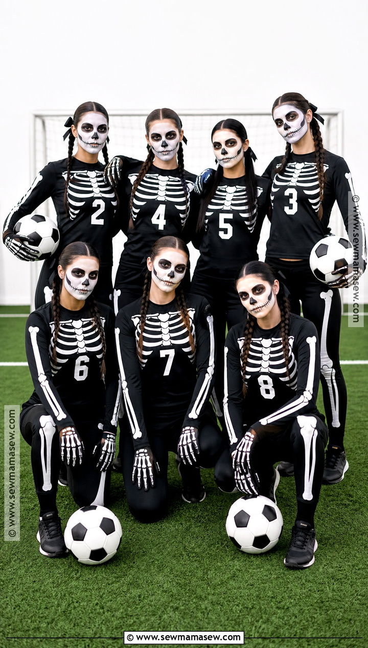 Skeleton Soccer Team Costume - 30 Soccer Team Halloween Costumes