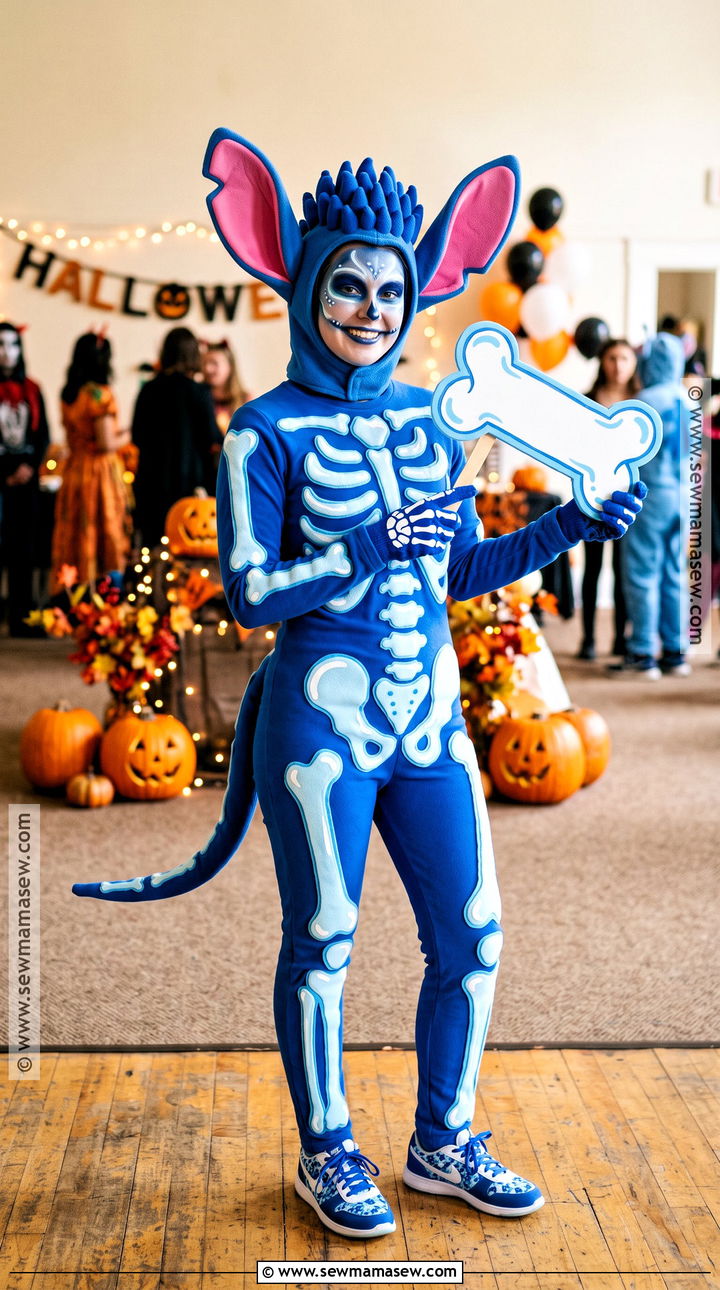 Skeleton Stitch Costume - 30 stitch halloween costume ideas