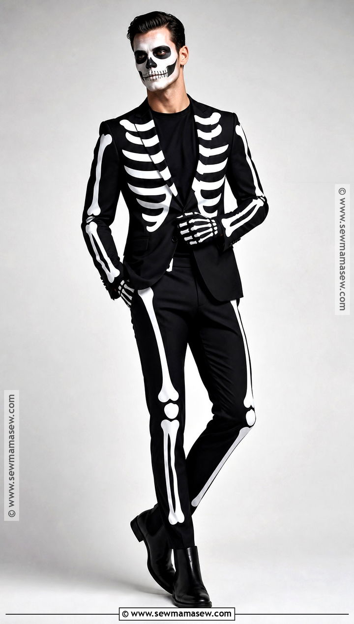 Skeleton Suit Halloween Outfit - 35 halloween outfit ideas for men