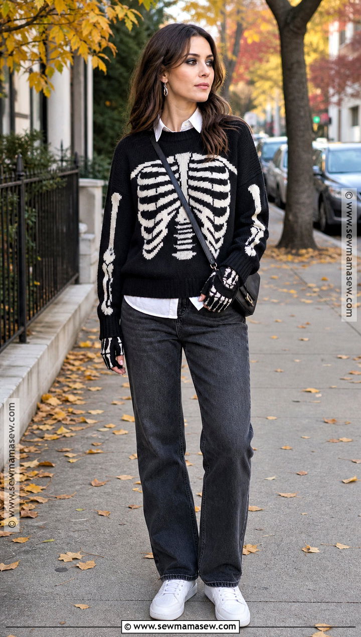 Skeleton Sweater And Jeans Outfit - 30 skeleton clothes