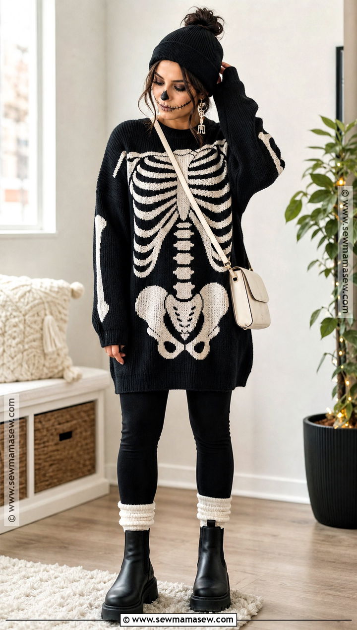 Skeleton Sweater Dress Costume - 35 skeleton dress ideas