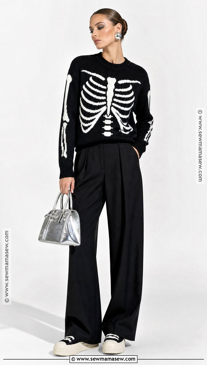 Skeleton Sweater Halloween Outfit - 30 Fun Halloween Outfits