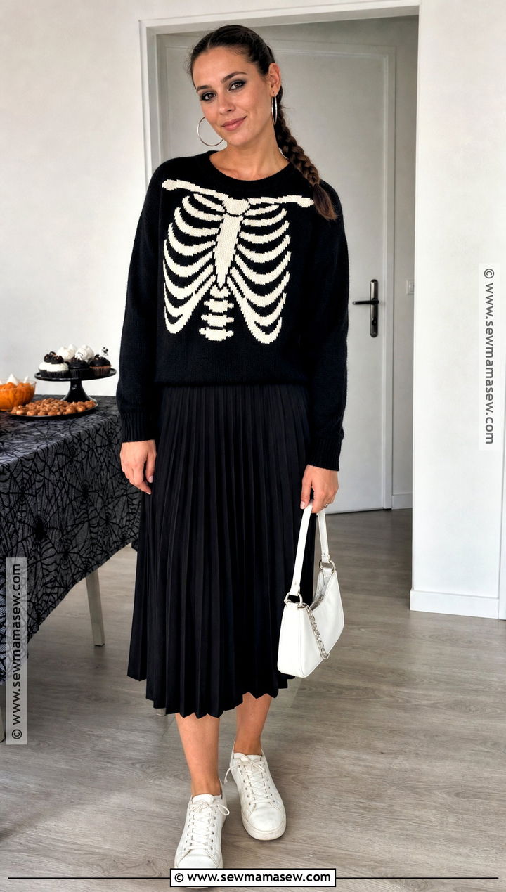 Skeleton Sweater Halloween Party Outfit - 40 halloween party outfits