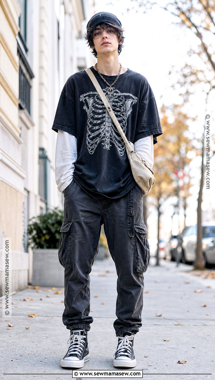 Skeleton T Shirt Halloween Outfit - 50 halloween outfit ideas