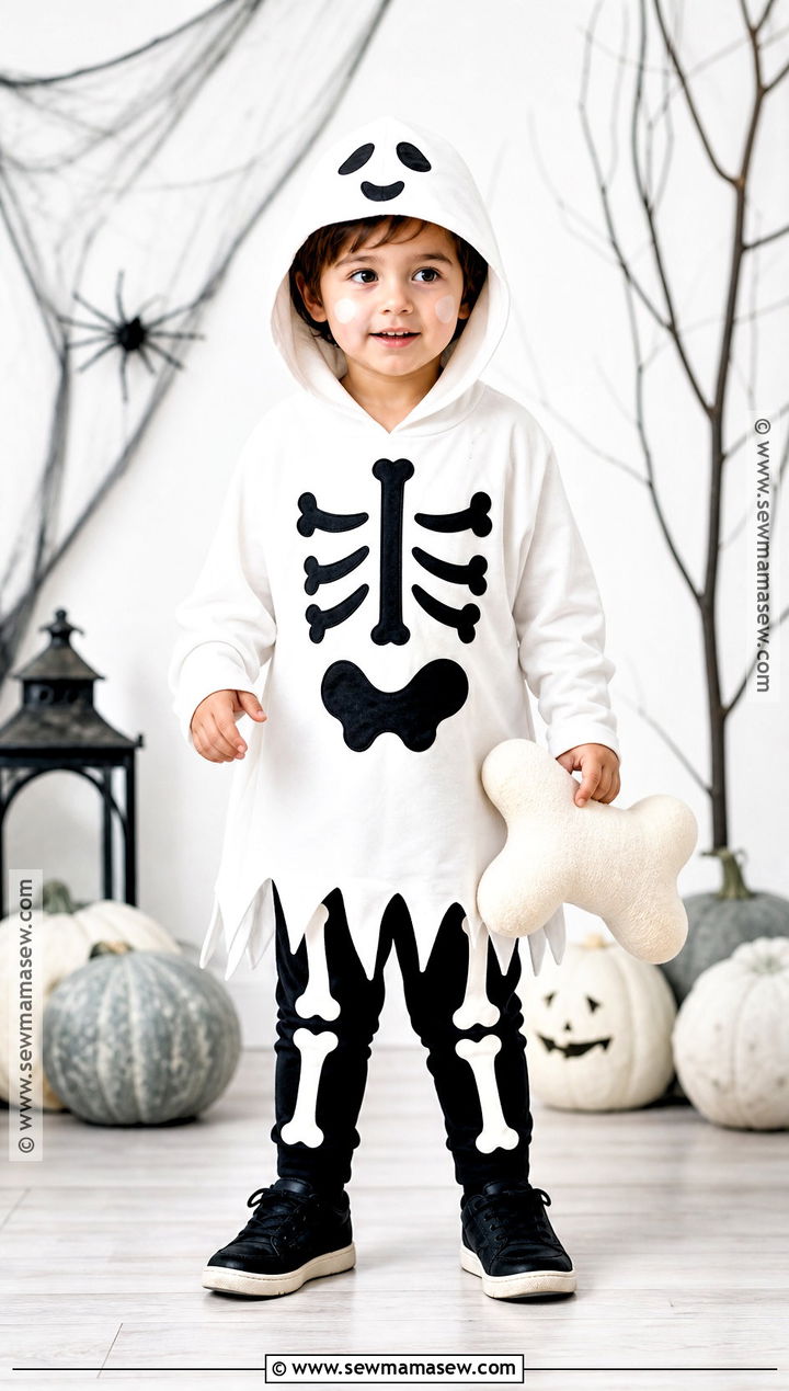 Skeleton Toddler Ghost Costume - 30 toddler ghost costume ideas