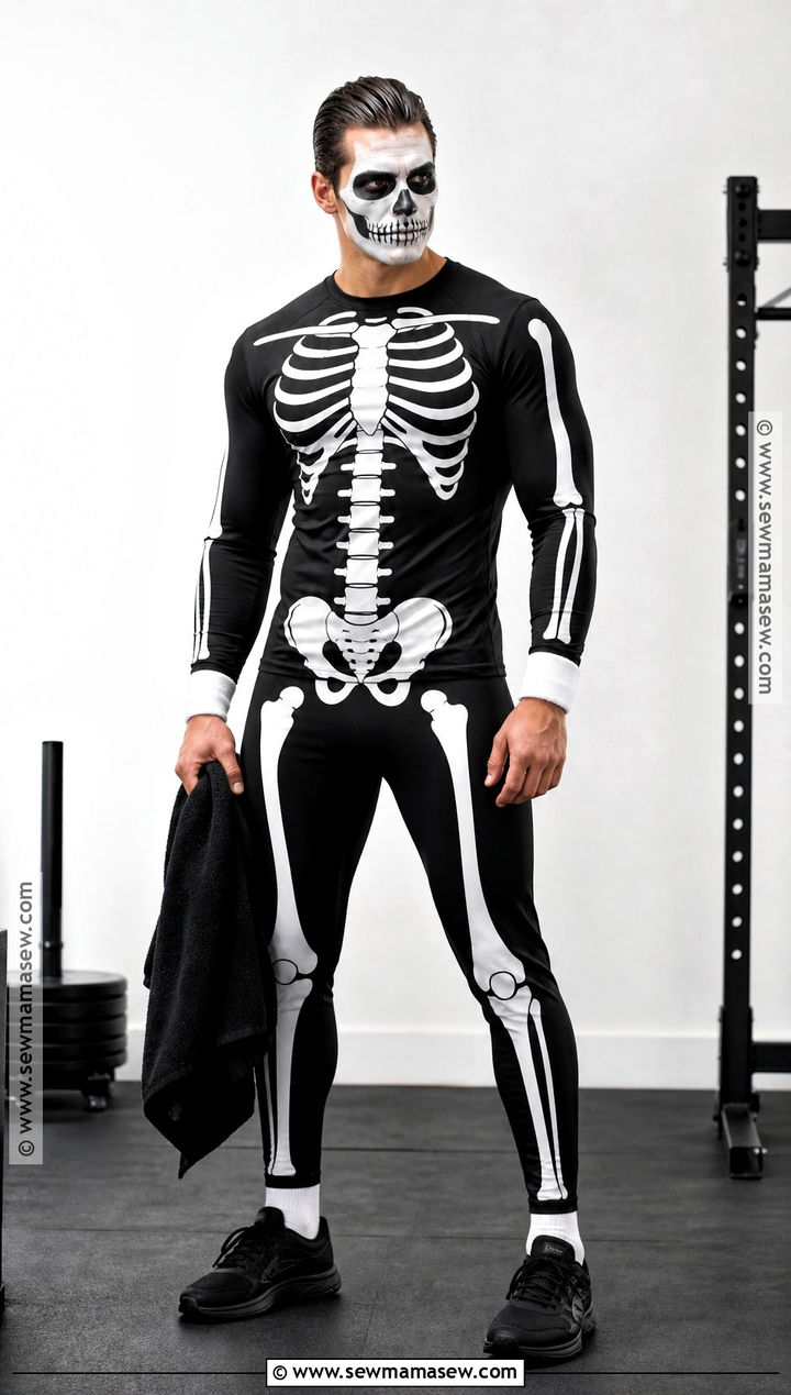Skeleton Workout Costume - 30 gym halloween costume ideas