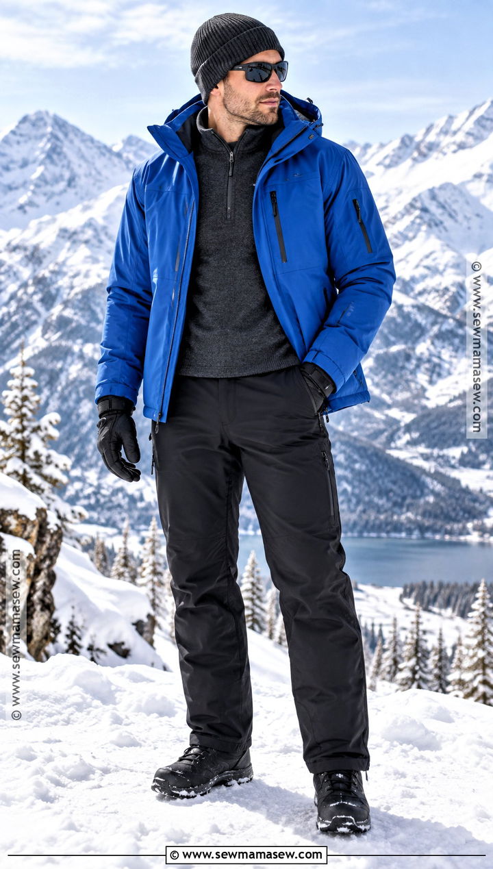 Ski Jacket With Quarter Zip And Winter Pants - 20 fall winter outfits for men