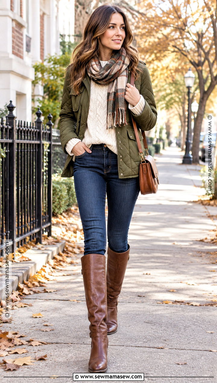 Skinny Jeans And Tall Riding Boots - 15 fall tall boots outfit 2026