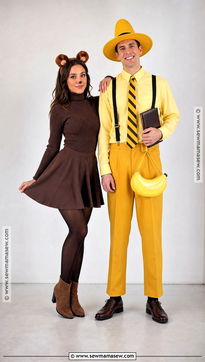 Skirt And Suspenders Curious George Couple Costume - 35 curious george couple costume ideas