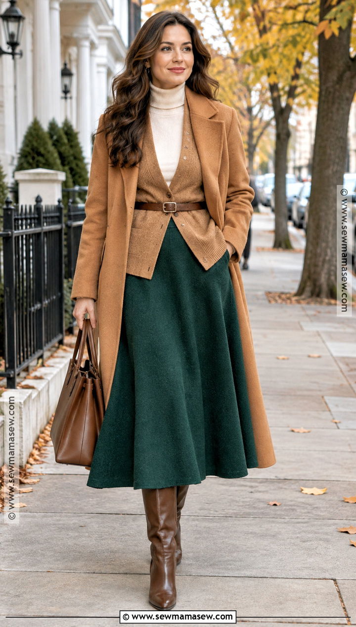 Skirt And Tall Boots Fall Outfit - 20 fall outfits women skirts