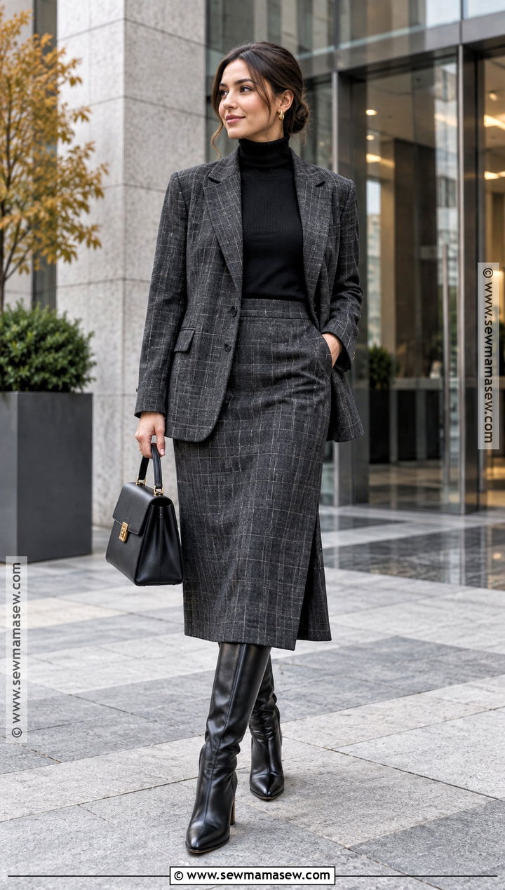 Skirt Suit Autumn Outfit - 30 autumn outfits aesthetic
