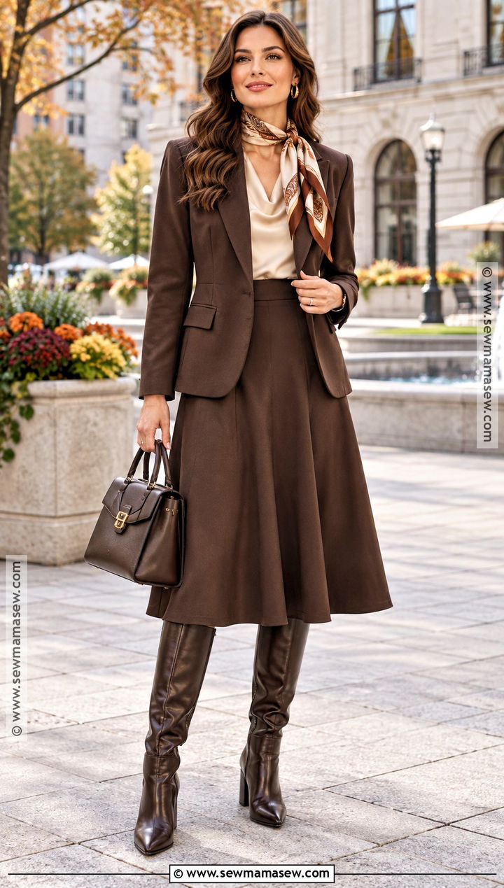 Skirt Suit Fall Outfit - 25 dressy fall outfits