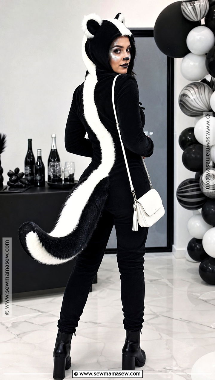 Skunk Costume With White Stripe - 30 Animal Halloween Costumes for Women