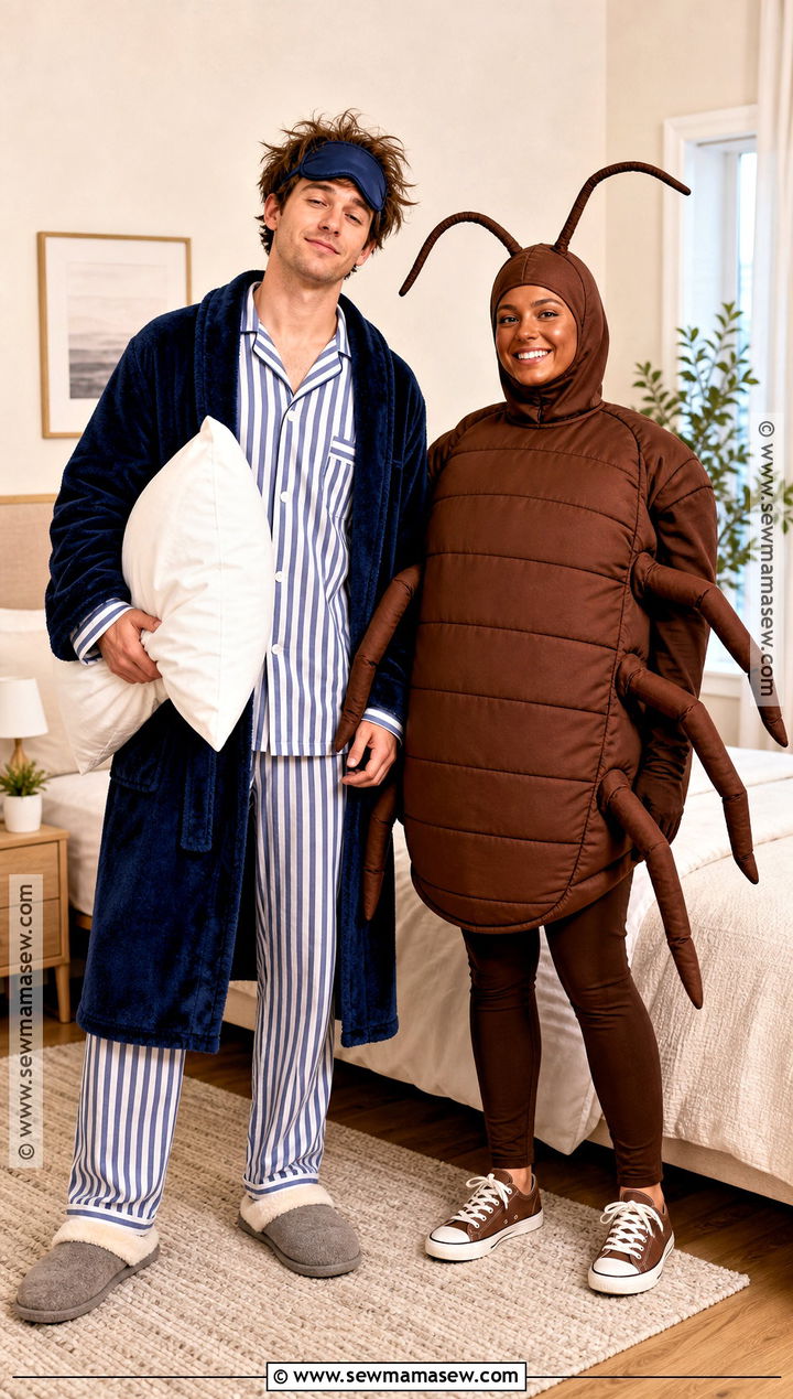 Sleeper And Bed Bug Couple Costume - 30 Bed Bug Halloween Costume Ideas