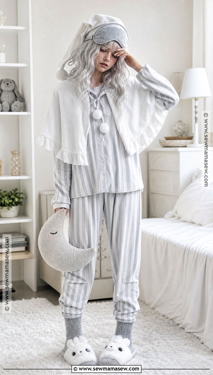 Sleepy Ghost Outfit With White Pajamas - 35 Ghost Outfit Ideas