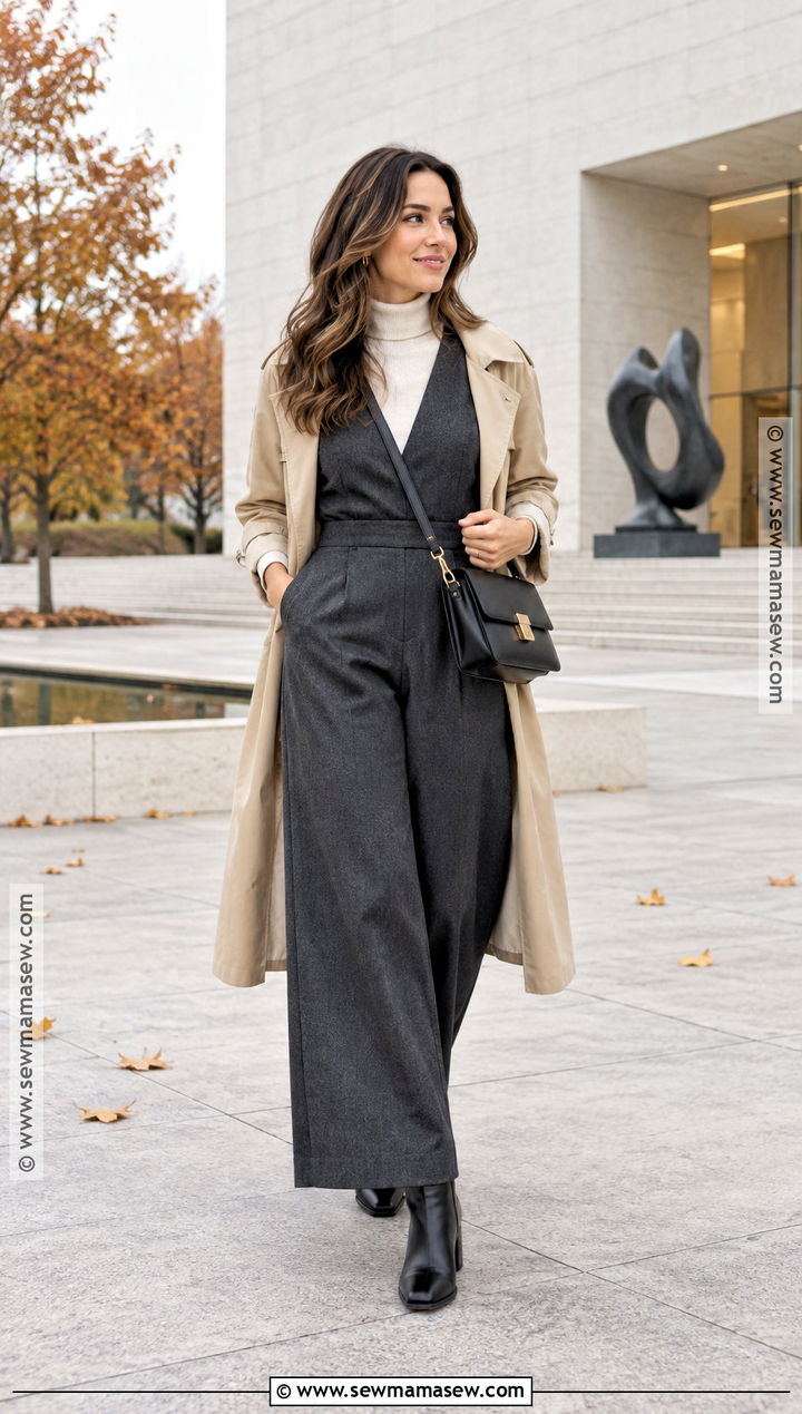 Sleeveless Jumpsuit With a Turtleneck - 15 Jumpsuits For Women Casual Fall