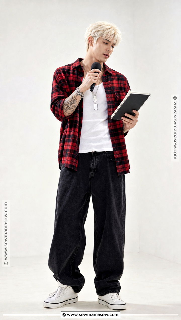 Slim Shady Costume With Oversized Plaid Shirt - 35 slim shady costume ideas