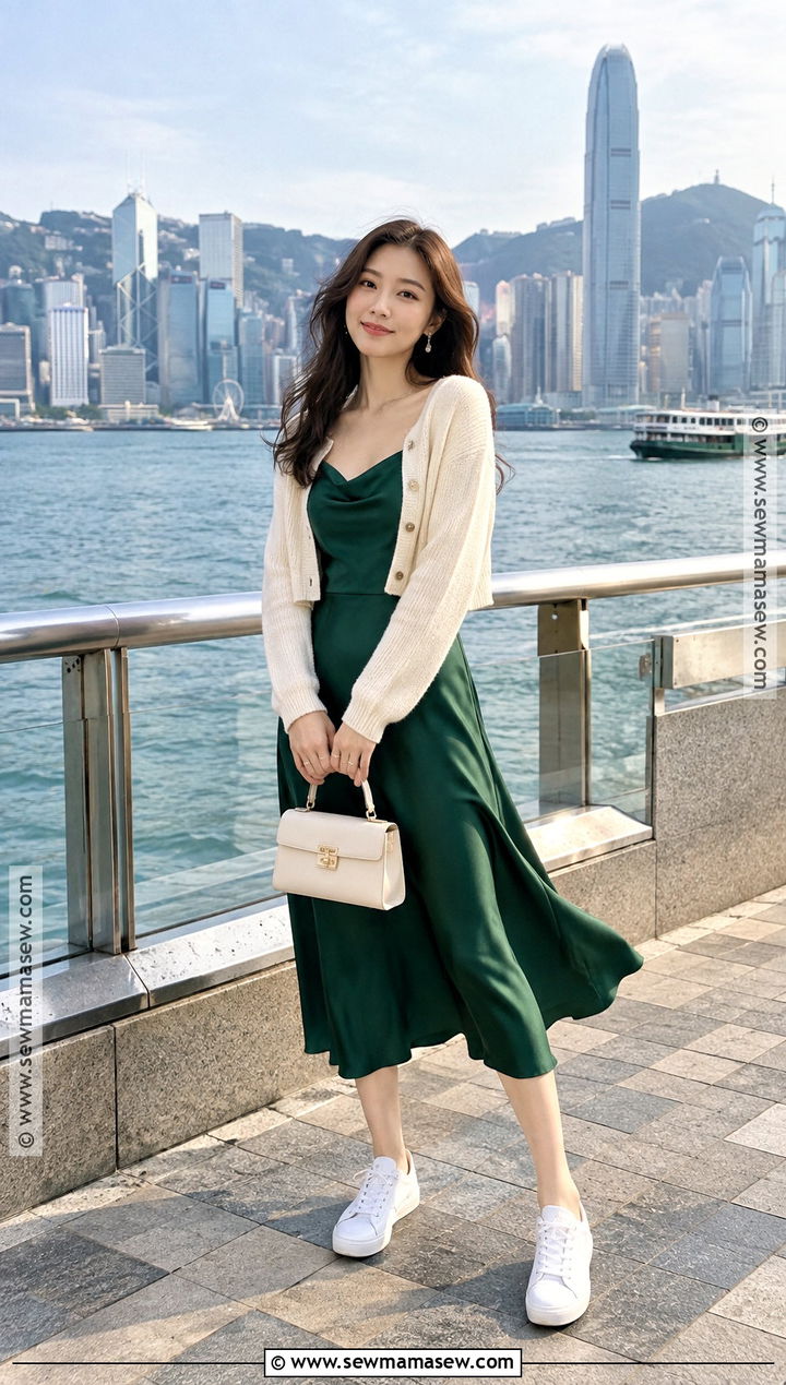 Slip Dress And Cropped Cardigan Outfit - 15 autumn outfits in hongkong