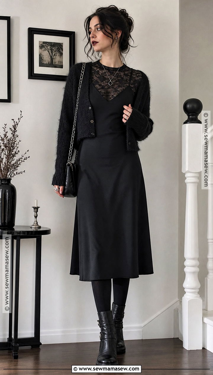 Slip Dress And Mesh Top Witch Outfit - 50 witch outfit ideas