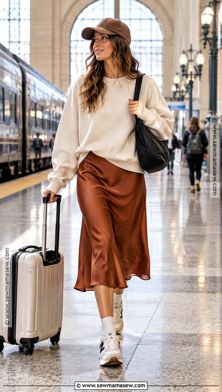 Slip Dress With Sweatshirt And Retro Sneakers - 15 Style A Slip Dress For Fall Ideas
