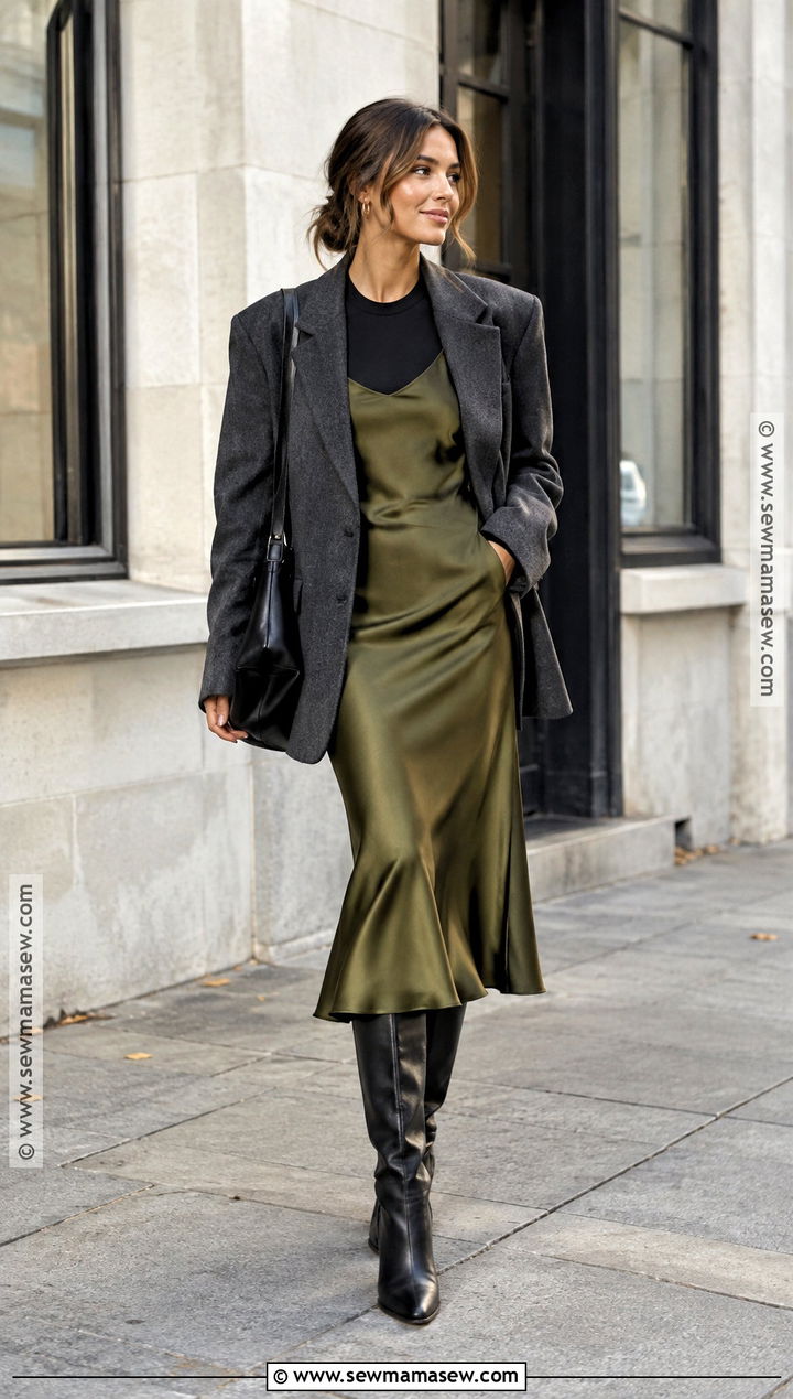 Slip Dress and Oversized Blazer - 20 Fall Clothing Trends
