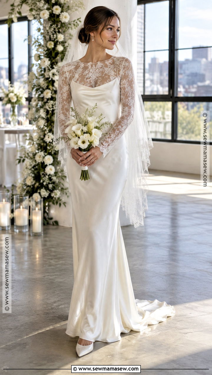 Slip Fall Wedding Dress With Lace Topper - 20 romantic fall wedding dress ideas