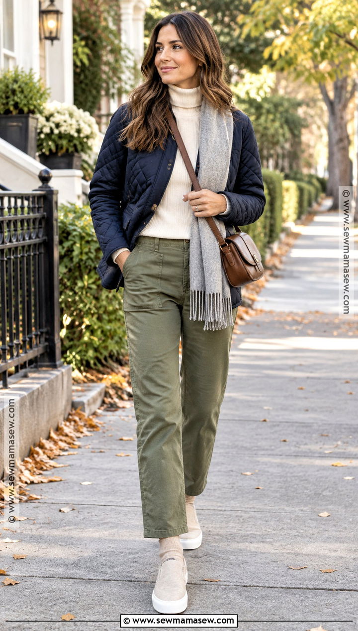 Slip On Sneakers With a Quilted Jacket - 25 autumn sneakers