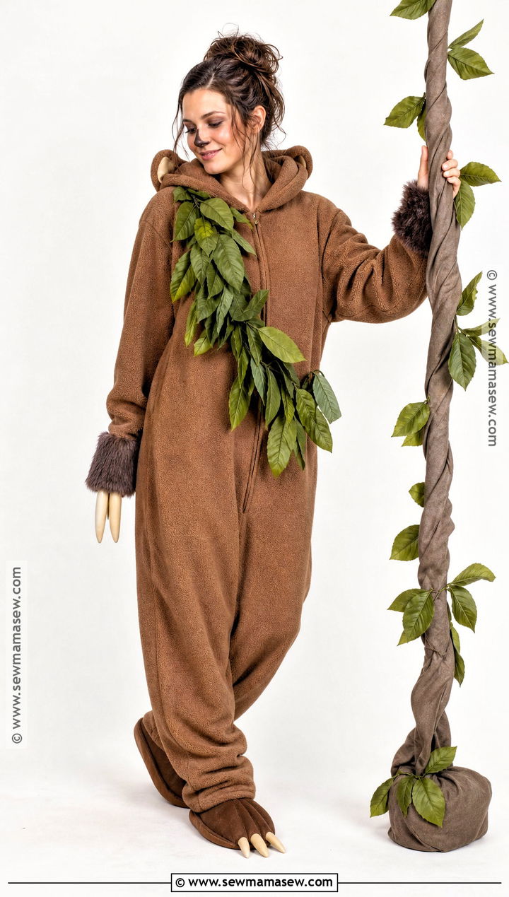 Sloth Costume With Brown Jumpsuit - 35 Animal Costumes for Women