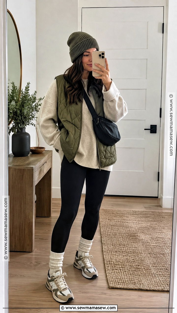 Slouch Autumn Socks With Leggings And Oversized Sweater - 20 Autumn Socks Ideas