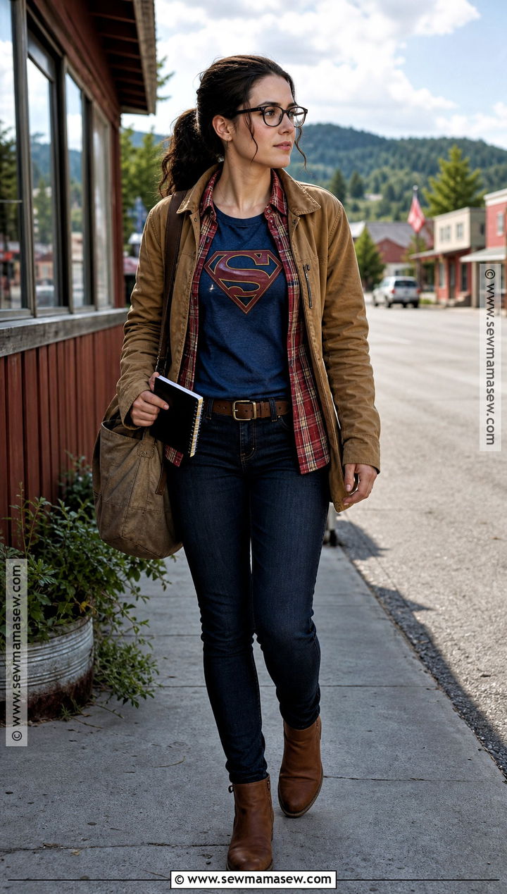 Small Town Clark Kent Costume With Plaid Shirt - 35 Clark Kent Costume Ideas for Women