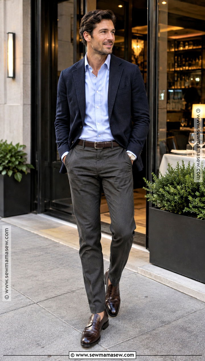 Smart Casual Fall Dinner Outfit With Chinos - 15 fall dinner outfits for men