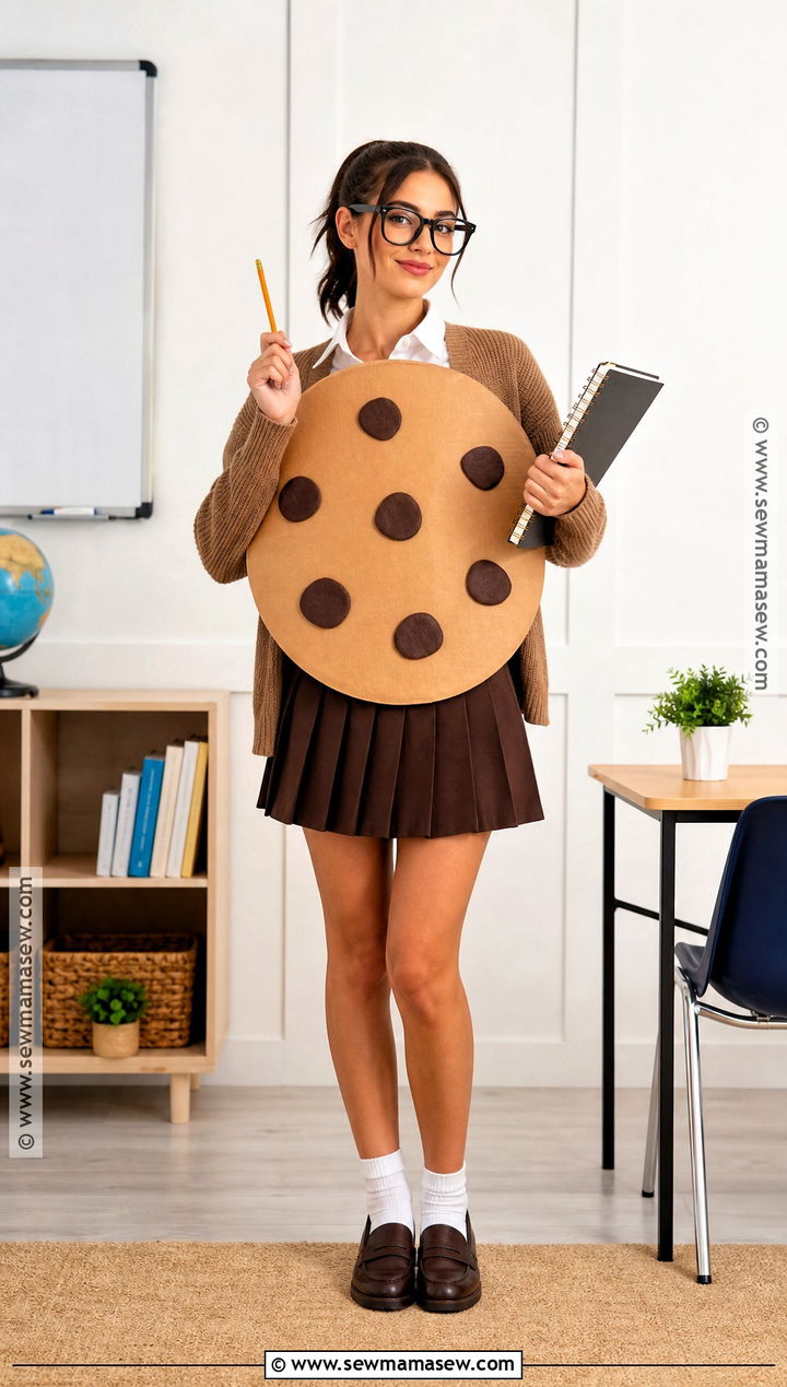 Smart Cookie Costume With A Cardboard Cookie - 35 Easy At Home Halloween Costumes