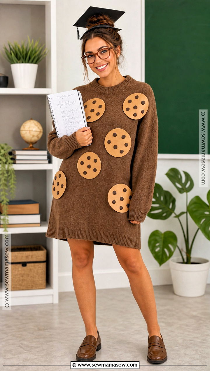 Smart Cookie Costume With Brown Outfit - 30 Simple Costumes For Women Last Minute