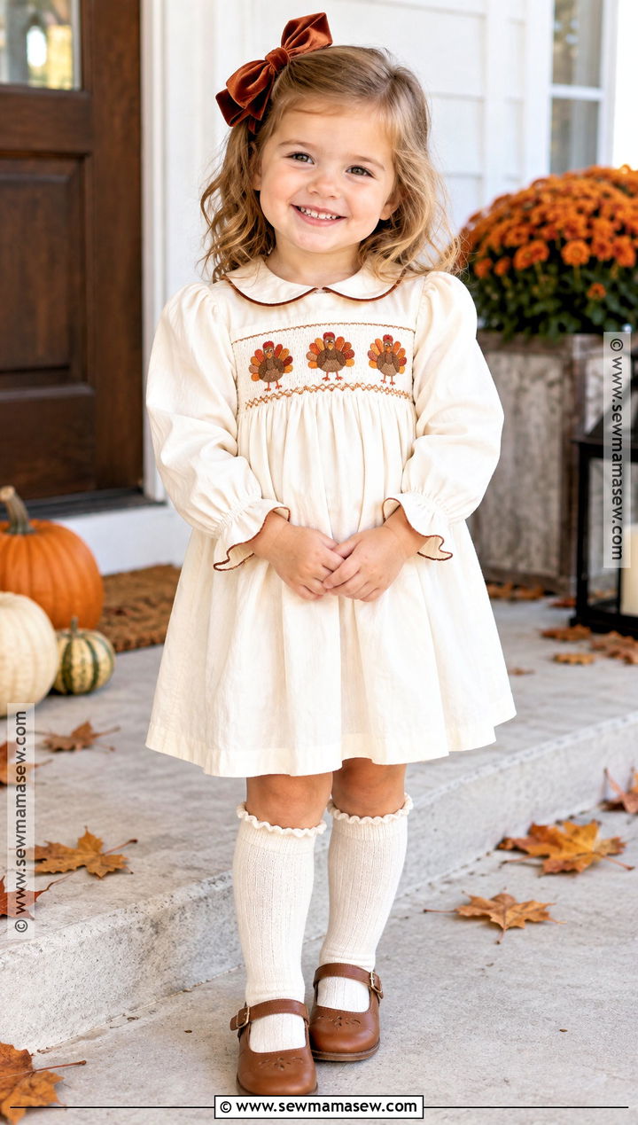 Smocked Turkey Dress Toddler Thanksgiving Outfit - 25 toddler thanksgiving outfit ideas for girls