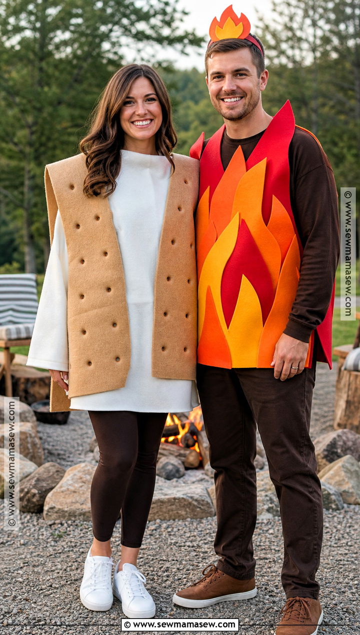 Smore And Campfire Couple Costume - 35 cute couple costumes for halloween