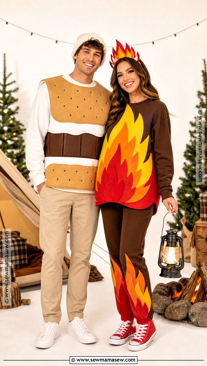 Smore And Campfire Couples Costume - 35 cute couples costumes for halloween