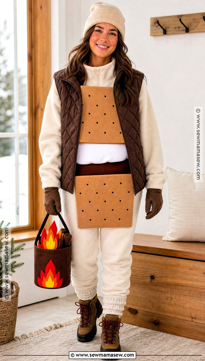 Smore Costume With Quilted Layers - 40 warm halloween costumes