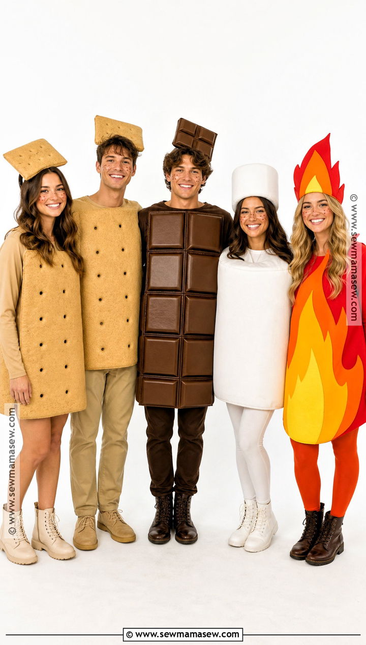 Smores Campfire Group Costume - 35 halloween costumes 5 people