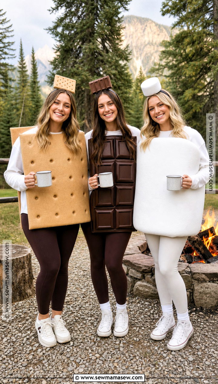 Smores Costume For A Trio - 30 Food Costume Ideas