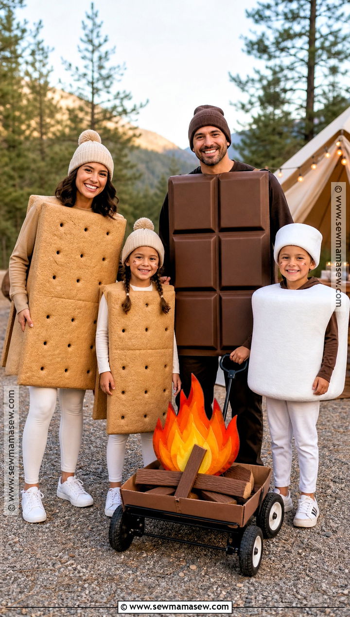 Smores Family Costume - 40 family halloween costumes for 4